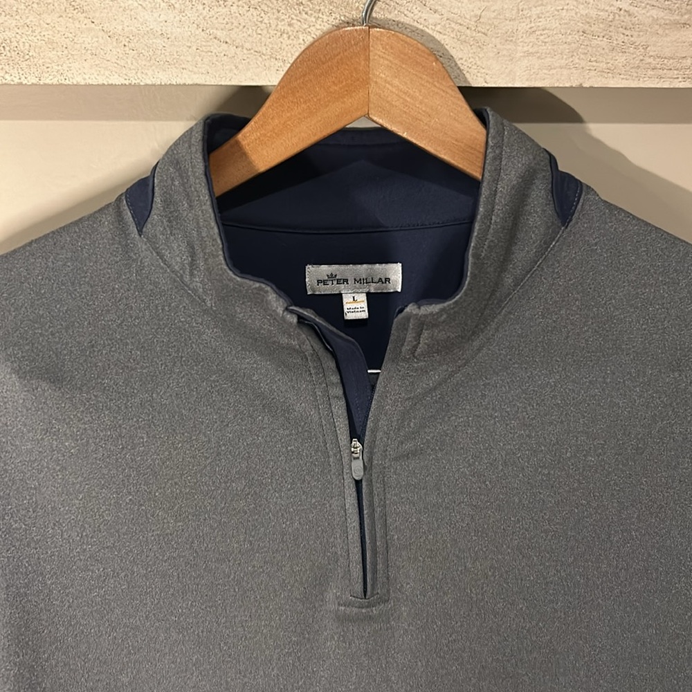 Peter Millar men’s quarter zip sweater pullover crown comfort crown sport large
